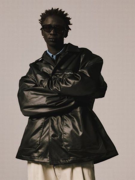 COOTIE PRODUCTIONS / Damp Coated Satin Car Coat -Black-