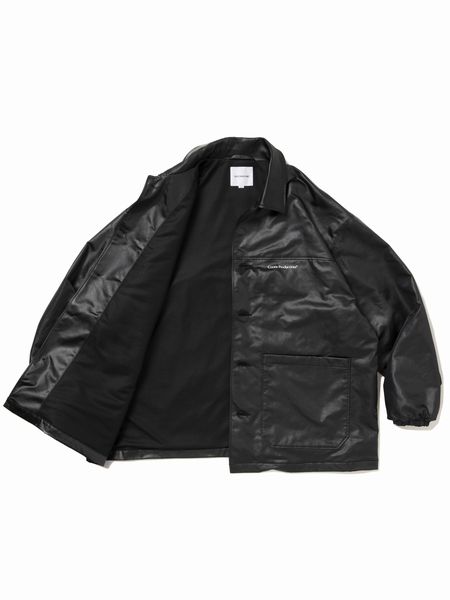 COOTIE PRODUCTIONS / Damp Coated Satin Car Coat -Black-
