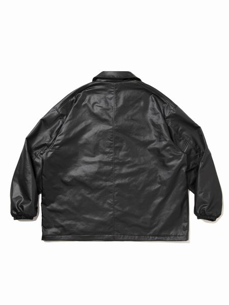 COOTIE PRODUCTIONS / Damp Coated Satin Car Coat -Black-