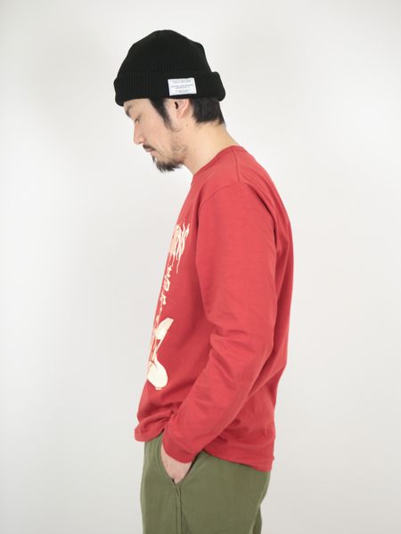 COOTIE クーティ 通販 18SS Print L/S Tee (WHAT'S WOULD SATAN DO?) -Red-