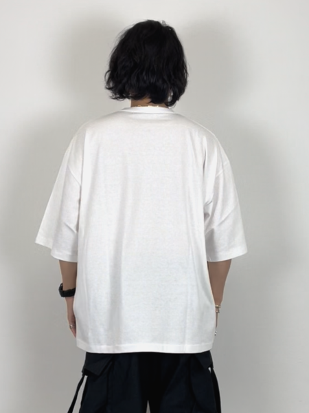 COOTIE / Print Oversized S/S Tee (COLLEGE) -Off White-