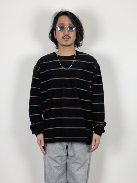 RADIALL/ DUBWISE -CREW NECK T-SHIRT L/S -Black-