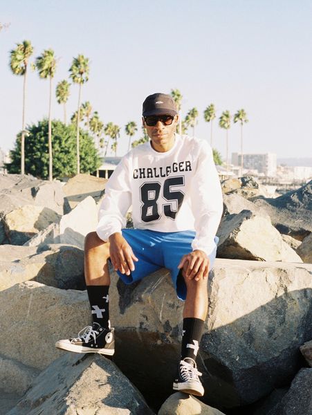 CHALLEGER / L/S NUMBERS WIND CREW -White-