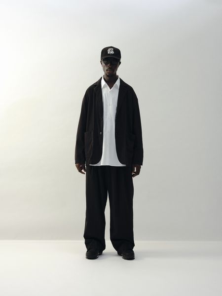 COOTIE PRODUCTIONS / Hard Twist Yarn Twill 3 Tuck Wide Trousers