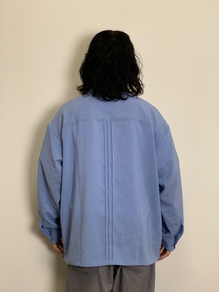 RADIALL/ MONTE CALRO -OPEN COLLARED SHIRT L/S -Blue-