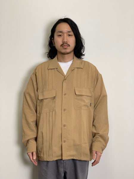 RADIALL/ MONTE CALRO -OPEN COLLARED SHIRT L/S -Beige-