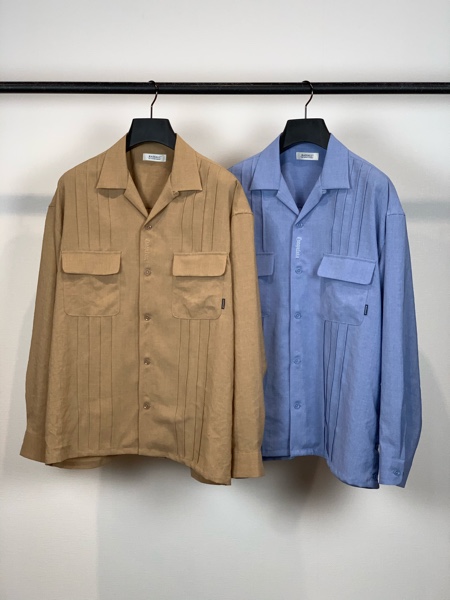 RADIALL/ MONTE CALRO -OPEN COLLARED SHIRT L/S -Blue-
