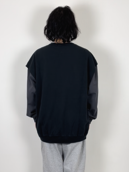 COOTIE / Sulfur Dyed Cut Off Sleeve Less Sweatshirt -Black-