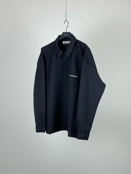 COOTIE / Polyester Twill Polo L/S Tee -Black-