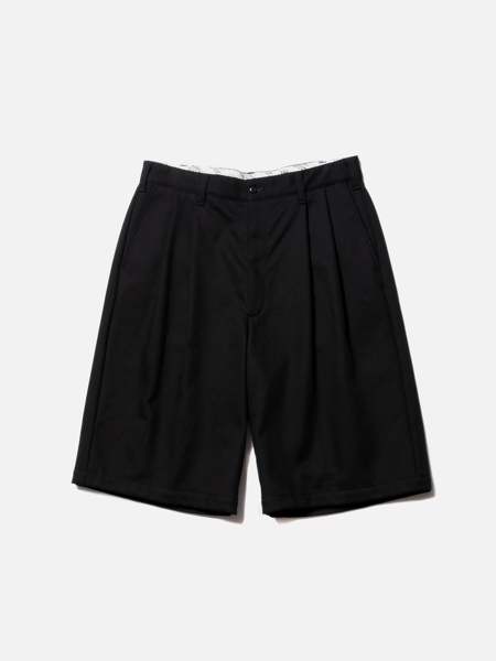 COOTIE / Kersey 2 Tuck Wide Shorts -Black-