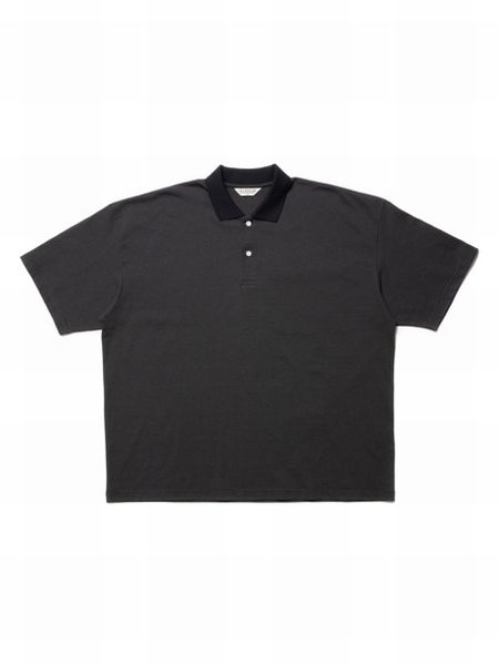 COOTIE / Open End Yarn Border S/S Polo -Black×Gray-