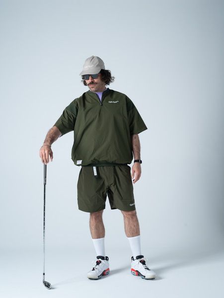 Captains Helm Golf / LIGHT WEIGHT SS ZIP PULLOVER -Olive-