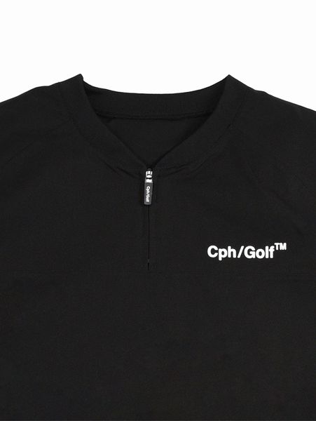 Captains Helm Golf / LIGHT WEIGHT SS ZIP PULLOVER -Black-