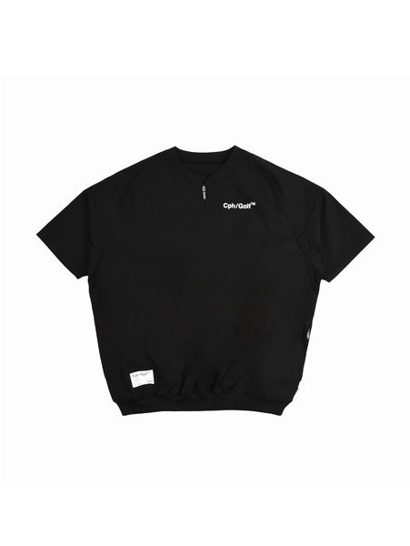 Captains Helm Golf / LIGHT WEIGHT SS ZIP PULLOVER -Black-