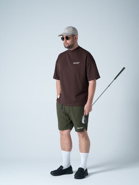 Captains Helm Golf / GENTLEMAN HALF MOCK NECK TEE -Brown-