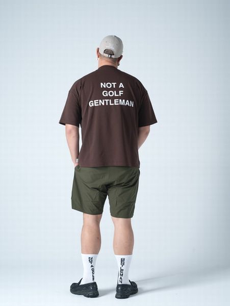 Captains Helm Golf / GENTLEMAN HALF MOCK NECK TEE -Brown-