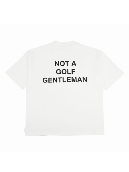 Captains Helm Golf / GENTLEMAN HALF MOCK NECK TEE -White-
