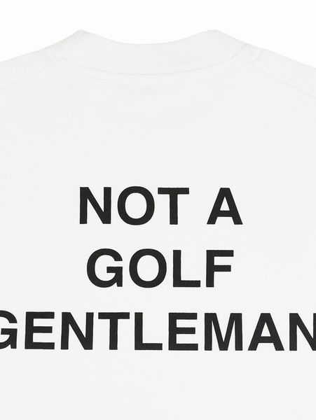 Captains Helm Golf / GENTLEMAN HALF MOCK NECK TEE -White-