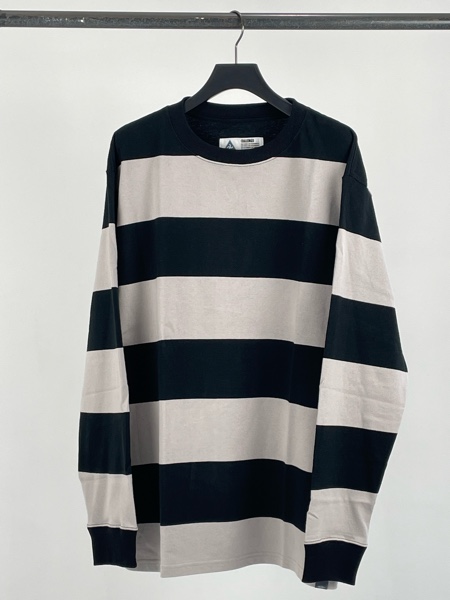CHALLENGER / L/S HEAVYWEIGHT BORDER TEE -Gray×Black-