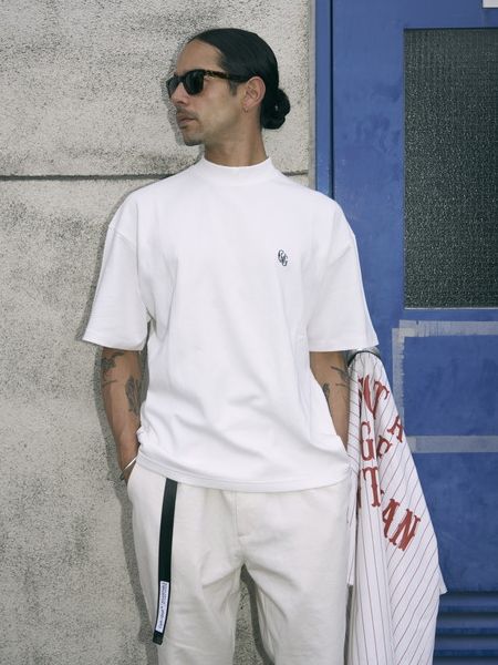 Captains Helm Golf / HALF MOCK NECK CLASSIC LOGO TEE -White Green-