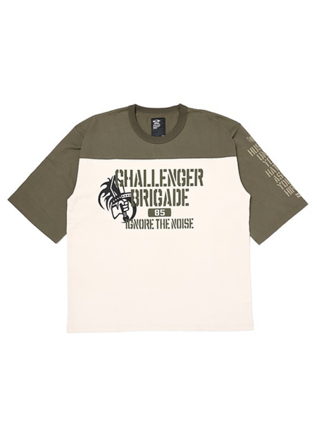 CHALLENGER / Q/S ARMY FOOTBALL TEE -Olive×White-