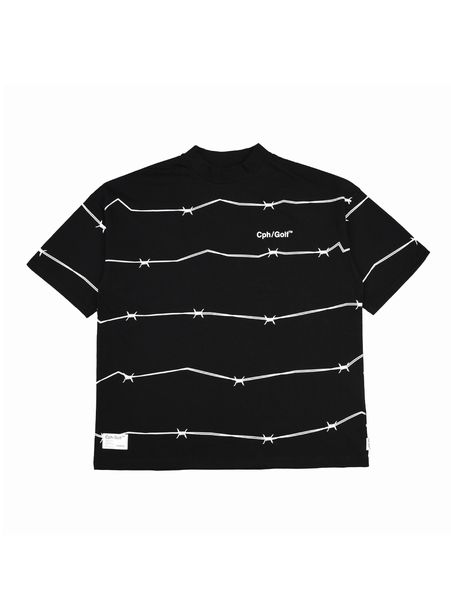 Captains Helm Golf / WIRED BORDER OVERSIZE TEE -Black-