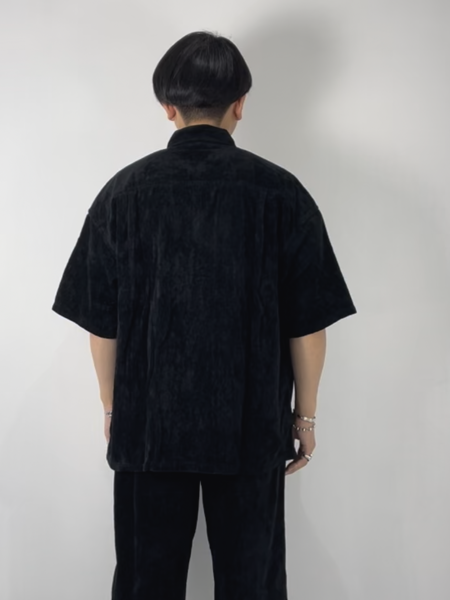 COOTIE / Garment Dyed L/C Velvet Open Collar S/S Shirt
