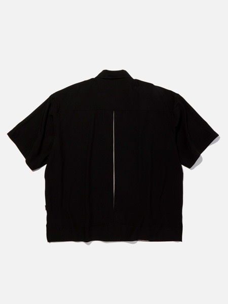 RADIALL/ ON THE CORNER -OPEN COLLARED SHIRT S/S -Black-