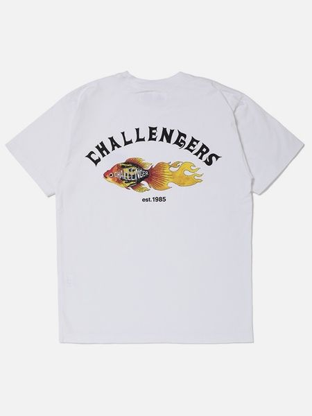 CHALLENGER / FLAME FISH TEE -White-