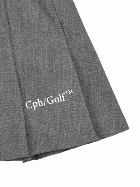 Captains Helm Golf /[WOMEN] DIGNIFIED LOGO ADJUSTABLE SKIRT -Chacoal-