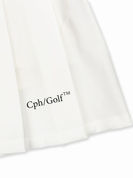 Captains Helm Golf /[WOMEN] DIGNIFIED LOGO ADJUSTABLE SKIRT -White-