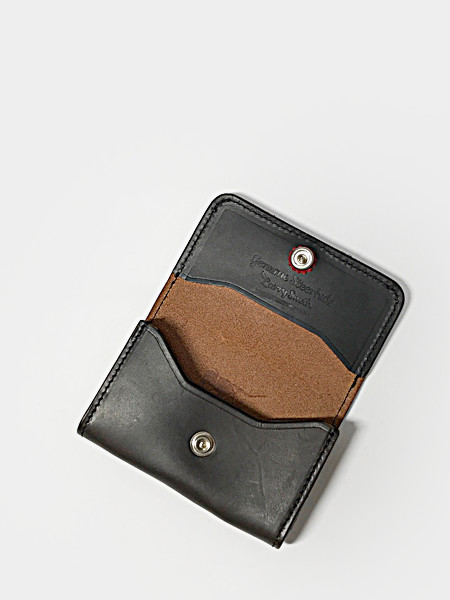 LARRY SMITH/ TURQUOISE CONCHA CARD CASE -Black-