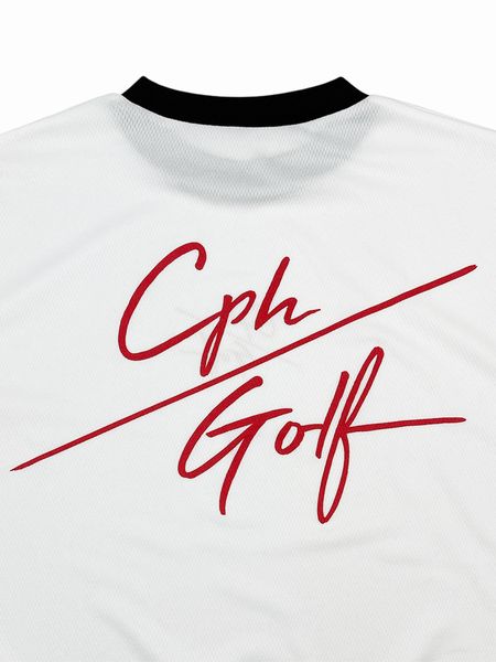 Captains Helm Golf / SLASH LOGO MESH S/S PULLOVER -White-