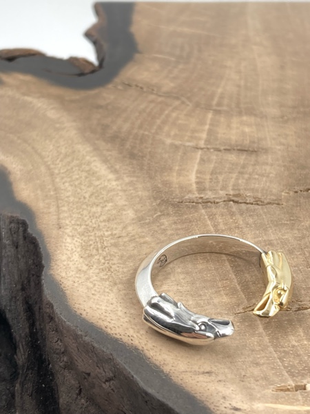 LARRY SMITH / DOUBLE EAGLE HEAD RING -18K Gold×Silver-