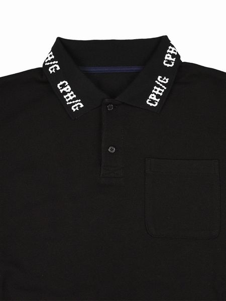 Captains Helm Golf / CLASSIC COTTON RIB POLO SHIRT -Black-