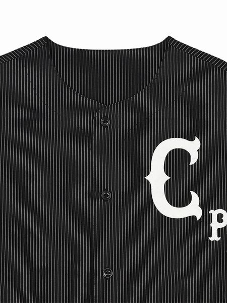 Captains Helm Golf / CLASSIC BB COTTON NO COLLAR SHIRT -Black/White-