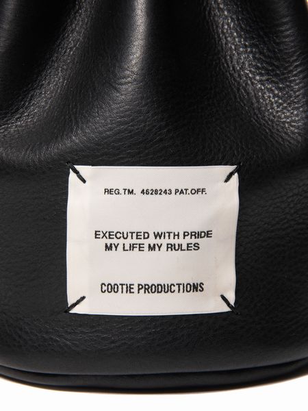 COOTIE PRODUCTIONS / Leather Bucket Bag -Black-