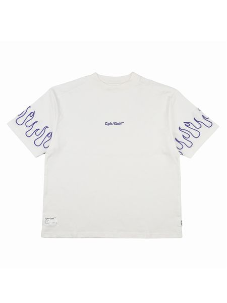 【完売品】Captains Helm Golf / MOCK NECK TEE Captains Helm Golf / FIRE SLEEVE SS MOCK NECK TEE -White-