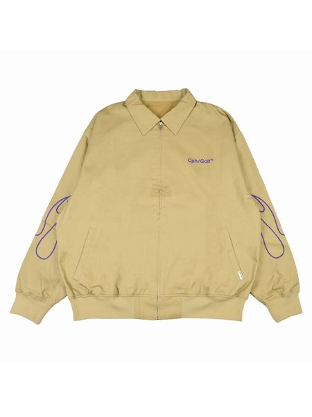 Captains Helm Golf / FIRE SLEEVE COTTON TRACK BLOUSON -Beige-