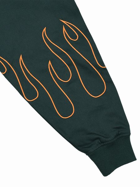 Captains Helm Golf / FIRE SLEEVE COTTON TRACK BLOUSON -Green-