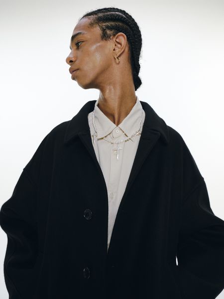 COOTIE PRODUCTIONS / Cotton Satin L/S Shirt -Ivory-