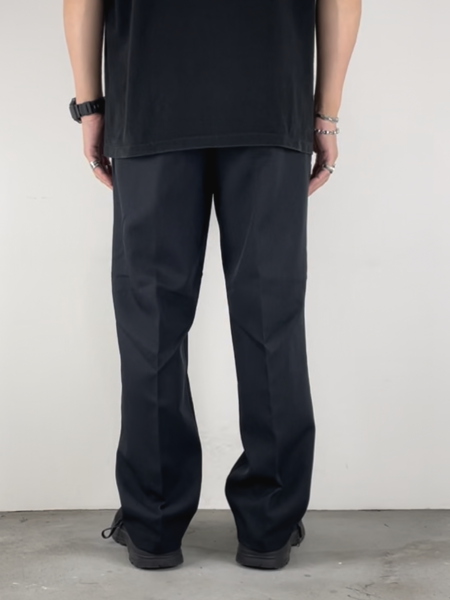 COOTIE / Polyester Twill Pin Tuck Trousers -Black-