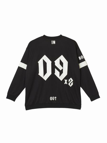 Captains Helm Golf / #09×2 IN OUT DOUBLE MESH L/S TEE -Black-