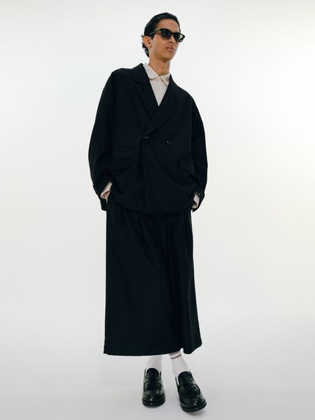 COOTIE PRODUCTIONS / CA/W Flannel Shin Cut Wide Easy Trousers -Black-