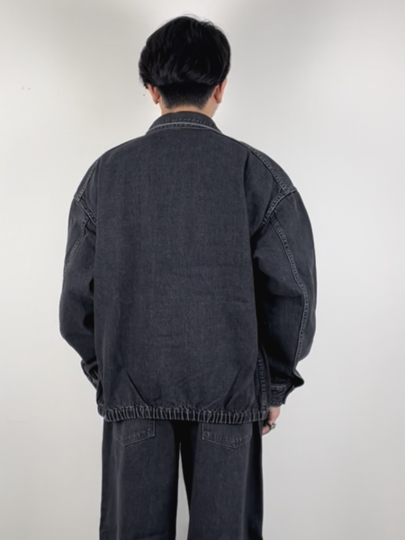 COOTIE / Denim Zip Up Work Jacket -Black Fade-