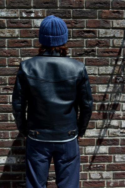 COOTIE 3rd St Leather Jacket ライダースジャケット 【Navy】 クーティ