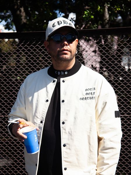 メンズウェア Captains Helm Golf STADIUM JACKET WHITE Captains Helm Golf /OLD ENGLISH LOGO STADIUM JACKET -White-