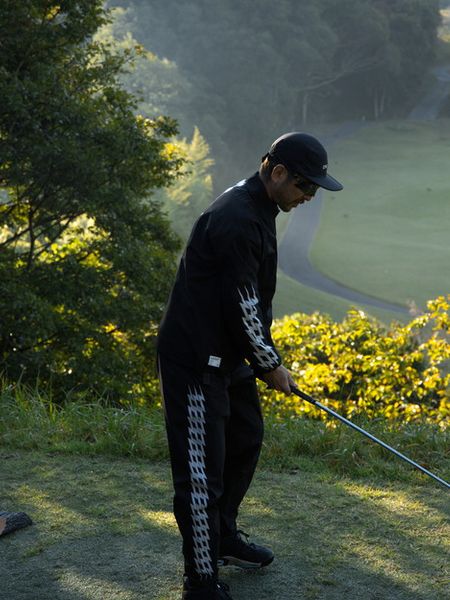 Captains Helm Golf / THUNDER STRIPES W-P JACKET -Black-