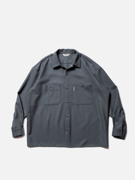 COOTIE / Wool Serge Work Shirt -Gray-