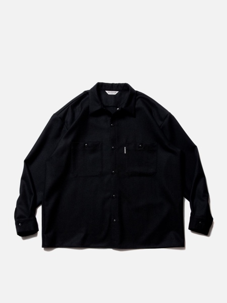 COOTIE / Wool Serge Work Shirt -Black-